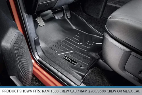 Vista 2 de Maxfloormat - Tapetes de piso para auto, juego completo, negro para Dodge RAM (2012-2017)