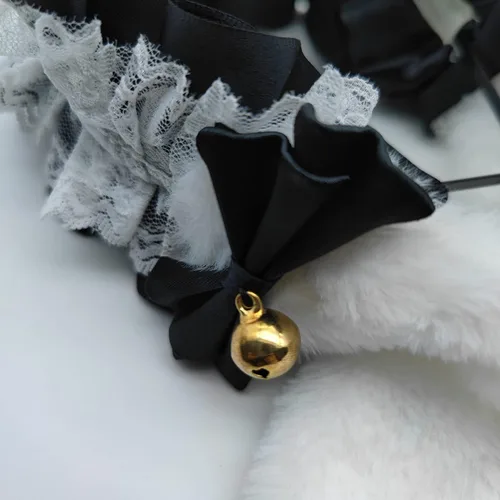Vista 7 de Faylay Cosplay Girl - Diadema de peluche con orejas de conejo, accesorio para la cabeza