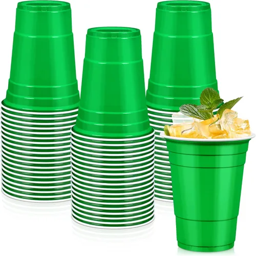 Vista 21 de LANLISA 50 vasos de plástico negros, vasos desechables de 16 onzas, tazas para beber para suministros de fiesta
