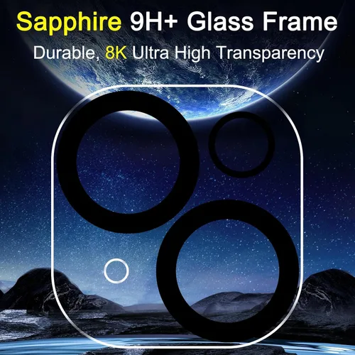 Vista 6 de Ferilinso Protector de lente de cámara para iPhone 14/15/14 Plus/15 Plus/13