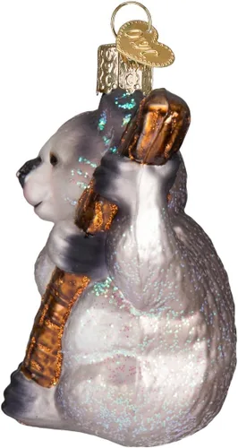 Vista 4 de Old World Christmas Koala Bear - Adorno de cristal soplado para árbol de Navidad, decoración navideña artesanal, colección de animales salvajes