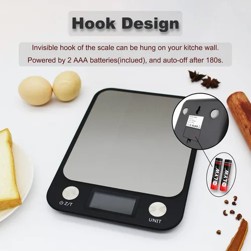 Vista 7 de Báscula de cocina de alimentos, báscula digital de 22.0 lbs y 22 libras, impermeable, gramos y onzas para pérdida de peso, hornear, cocinar
