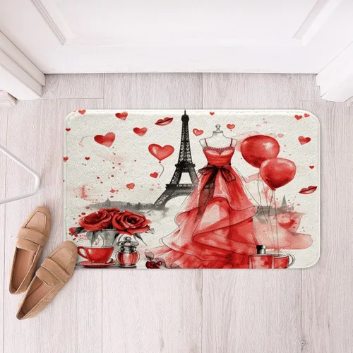 Vista 10 de Alfombras de baño de bailarina para niños, diseño de estrellas y corazones con notas musicales, decoración de habitación de niñas y mujeres