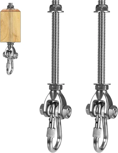 Vista 11 de Colgador de columpio de alta resistencia de 180° con gancho de columpio de acero inoxidable capacidad de 800 libras para patio de recreo, asiento