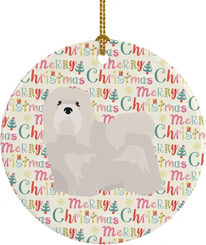 Vista 19 de Caroline's Treasures Abyssinian Sand Terrier - Adorno de cerámica para colgar en el árbol de Navidad, para el hogar, Navidad, fiestas, regalo, 3