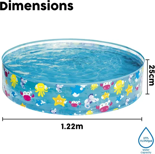 Vista 7 de Bestway Φ48 x H10/Φ1.72.2 ft x H25cm Aquatic Fill 'n Fun Play Pool
