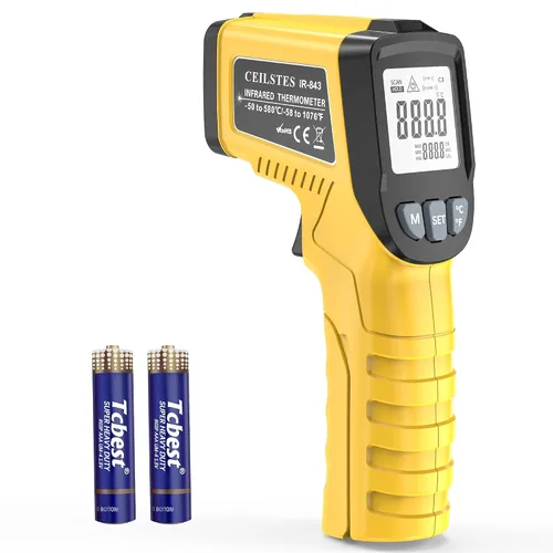 Vista 9 de Pistola termómetro infrarroja, pistola de temperatura infrarroja para cocinar, pistola de termómetro láser de -58 ℉ ~ 1076 ℉ con emisividad