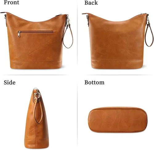 Vista 3 de FUKUYIN Bolso de mano para mujer, bolso de hombro para mujer, bolso de mano de cuero suave de poliuretano para mujer, bolso cruzado grande para mujer