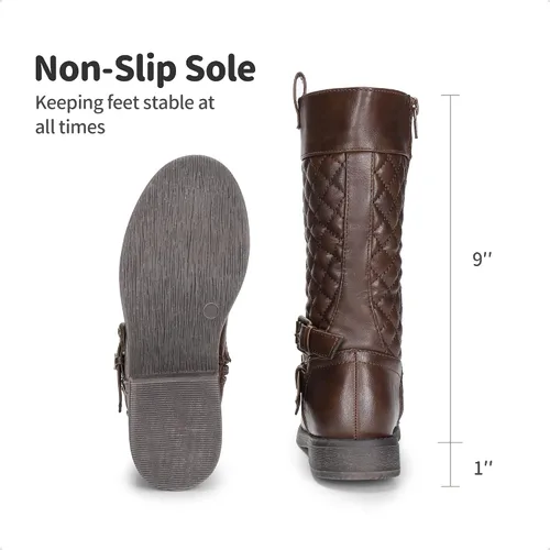 Vista 5 de DREAM PAIRS Botas de equitación de moda hasta la rodilla para niñas