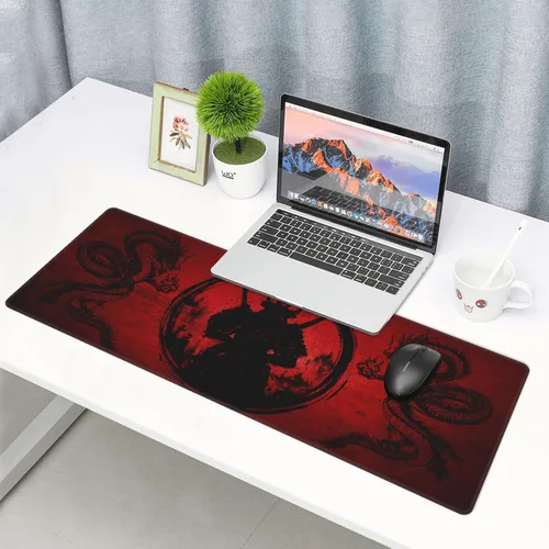 Vista 6 de Alfombrilla de mouse XL extendida antideslizante base de goma con borde Negro10