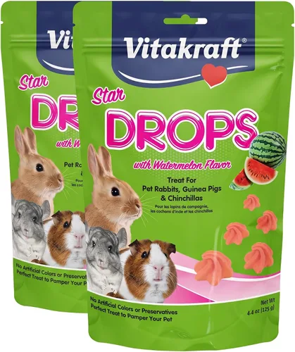 Vista 10 de Vitakraft Drops - Conejo de cobayas, hámster con sabor a sandía, bolsa de 4.4 onzas, deliciosas gotas enriquecidas con yogur con sabor afrutado