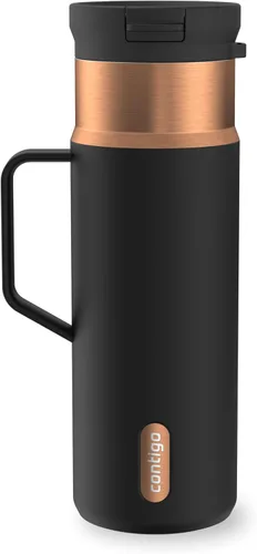 Vista 12 de Contigo SnapSeal - Botella de agua de acero inoxidable de 14 onzas con aislamiento al vacío con tapa de cierre automático a prueba de fugas