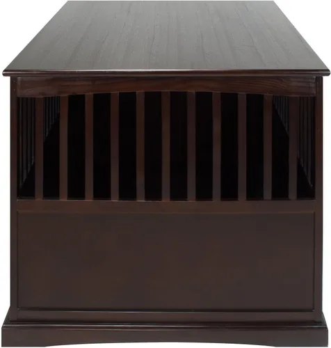 Vista 3 de Muebles de madera XL Pet Crate Espresso Madera maciza Mesa auxiliar Kennel Consule Decor