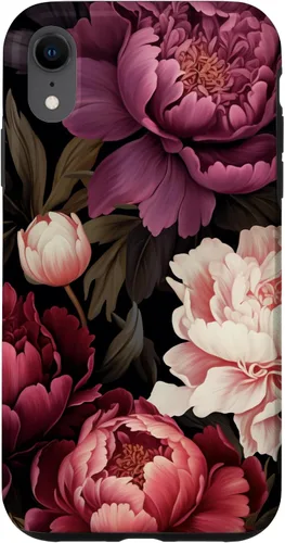 Vista 25 de Carcasa para iPhone 17 con diseño floral de peonía rosa magenta y rubor