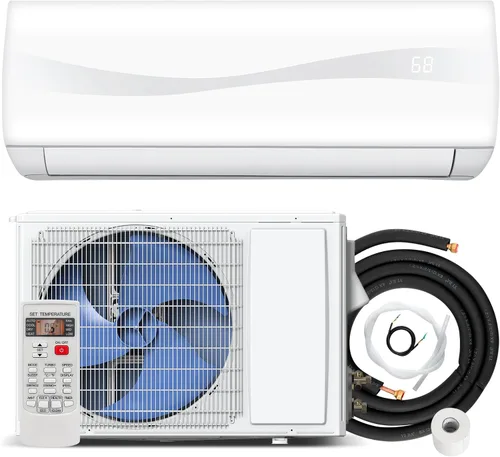 Vista 10 de SIMOE Mini sistema de aire acondicionado dividido y calefacción, 18000BTU, unidad de CA sin conductos montada en la pared 19 SEER con bomba de calor