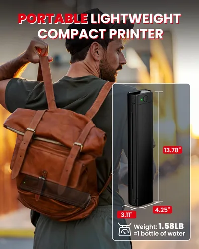 Vista 5 de COLORWING M08F - Impresora inalámbrica portátil de plantillas de tatuajes, máquina térmica sin tinta Bluetooth para plantillas de tatuajes con 10
