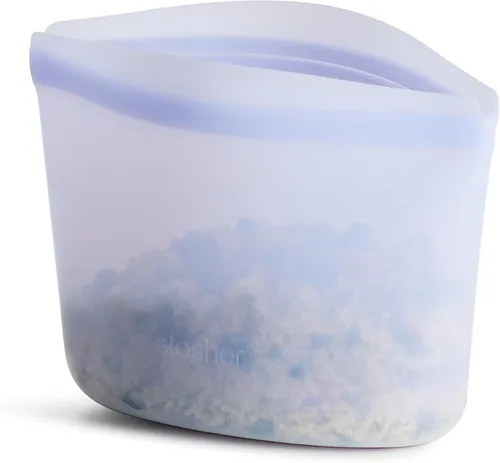 Vista 17 de Stasher Cuenco reutilizable de silicona prémium para almacenamiento de alimentos, azul, microondas, al vacío, apto para lavavajillas, horno