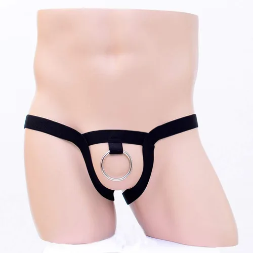 Vista 5 de Tangas G-Strings para hombre con correa de moda Sretch Slip con espalda en T Micro ropa interior sexy lencería con anillo
