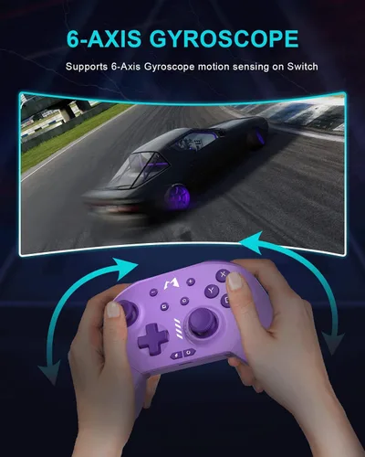 Vista 8 de MOBAPAD Elite Wireless Switch Controller for Nintendo Switch ProLiteOLED, HD Rumble Controller for PC Android iOS MacOS Steam Emulator, Local Macro