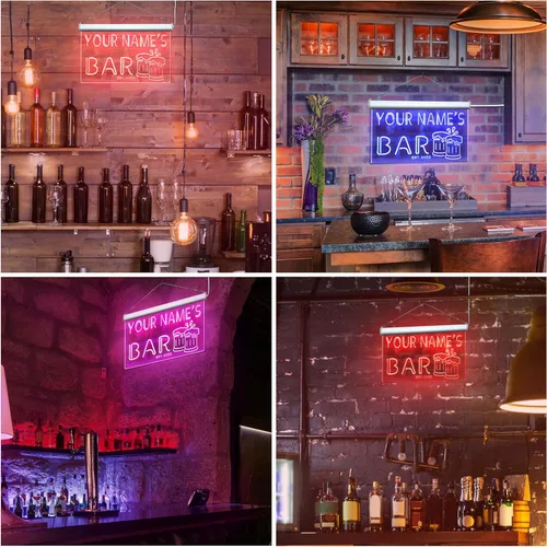 Vista 4 de ADVPRO Letrero de neón LED personalizado con texto en inglés «Your Name Est Year» (12 x 8.5 pulgadas) st4s32-w1-tm-b