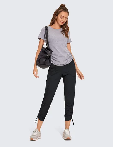 Vista 6 de CRZ YOGA Pantalones casuales de 78 para mujer de 27 pulgadas, ligeros, para entrenamiento, al aire libre, pista atlética, viajes, descanso