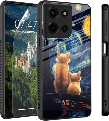 Vista 26 de Funda para Motorola Moto Edge 2022, cubierta trasera de vidrio templado con protector de pantalla, funda protectora a prueba de golpes para Motorola