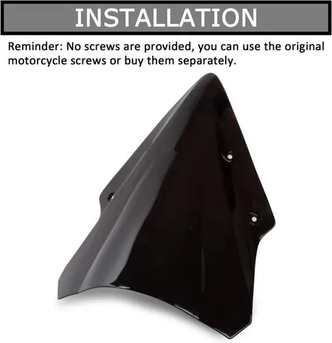 Vista 5 de Parabrisas doble burbuja para 650 ER6F 2017 2018 2019 (negro)