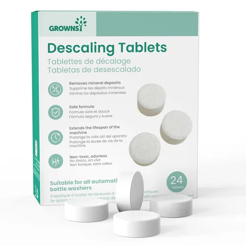 Vista 11 de GROWNSY Tabletas descalcificadoras para lavadoras de botellas, 12 tabletas descalcificadoras para eliminar la acumulación de cal y mineral