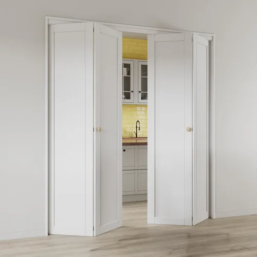 Vista 9 de Puertas plegables para despensa/armario, puerta de núcleo sólido de 24 x 80 pulgadas con perilla y kit de herramientas, puerta plegable