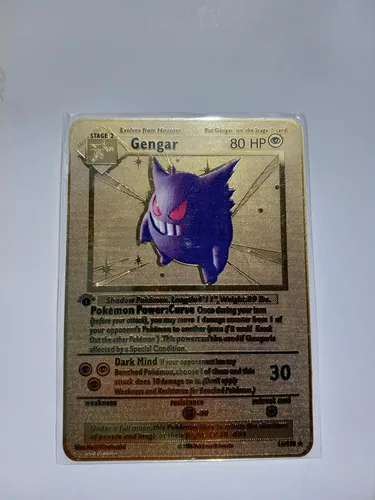 Vista 2 de First Edition Shadowless Gengar Metal Gold - Tarjeta personalizada con logotipo GotoCudi cudiCustoms 2x2x2