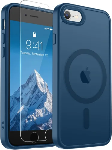 Vista 233 de SUPFINE Funda magnética para iPhone SE 2022 (3ª)/2020 (2ª), iPhone 8 (compatible con MagSafe) (protección contra caídas de grado militar), funda