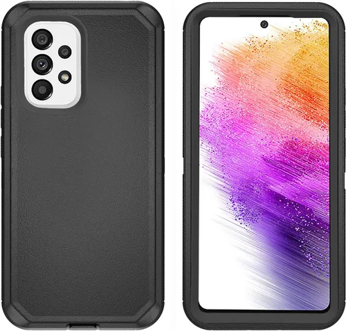 Vista 2 de Asuwish Funda de teléfono para Samsung Galaxy A73 5G 2022 con protector de pantalla de vidrio templado y cubierta para celda, híbrida, resistente, a