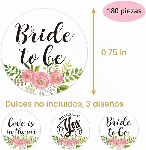 Vista 2 de 180 calcomanías florales de chocolate, regalos de fiesta de despedida de soltera, calcomanías de besos de novia para ser Hershey, despedida