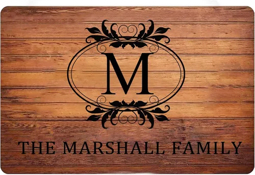 Vista 7 de Letreros personalizados personalizados con nombre de familia, círculo inicial para puerta delantera, nombre personalizado, arte de pared