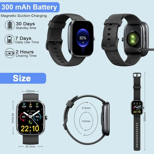 Vista 7 de Smart Watch for Women Men(Answer/Make Call), 2025 New 1.91" HD SmartWatch, Fitness Watch with 120+ Sport Modes, IP68 Waterproof, Heart Rate/Sleep