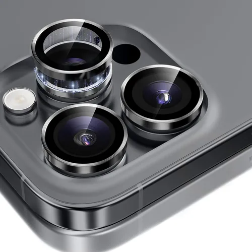 Vista 50 de GolbinBox Protector de lente de cámara para iPhone 13 Pro/13 Pro Max, ajuste invisible 1:1, vidrio templado 9H, funda individual de metal ultra HD