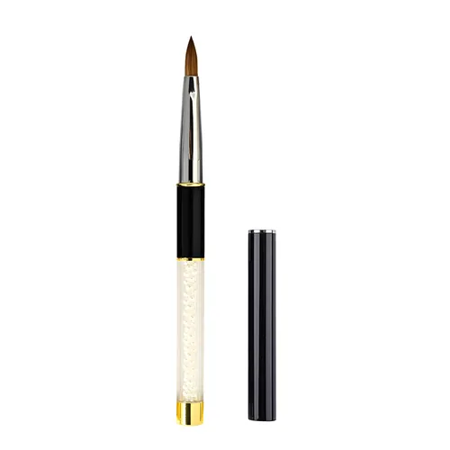 Vista 13 de Kolinsky - Brochas de uñas tamaño 8, pinceles de uñas para aplicación acrílica, mango resistente, forma ovalada, herramientas de diseño de uñas