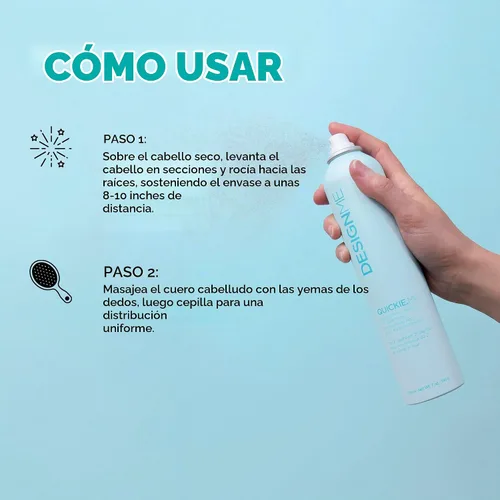 Vista 5 de DESIGNME QUICKIE.ME Champú seco para cabello oscuro, control instantáneo de aceite, absorbe instantáneamente el aceite, restaura el volumen