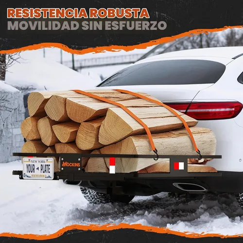 Vista 8 de Mockins Portaequipajes de Carga Cuadrado Extra Profundo para Enganche de Remolque de 40"x40"x6" con Soporte de Placa Capacidad de 500 Libras