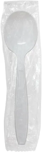 Vista 3 de Karat U3522B - Cuchara de sopa desechable de 5.6 pulgadas de poliéster, resistente, color negro (paquete de 1000)