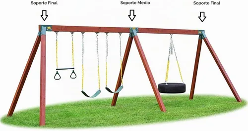 Vista 6 de Eastern Jungle Gym Easy 1-2-3 A-Frame - Soporte para columpio, color verde