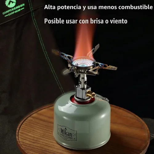 Vista 2 de CAMPINGMOON Estufa de bote compacta plegable con micro regulador 4Flex sin encendedor XD-2-NE