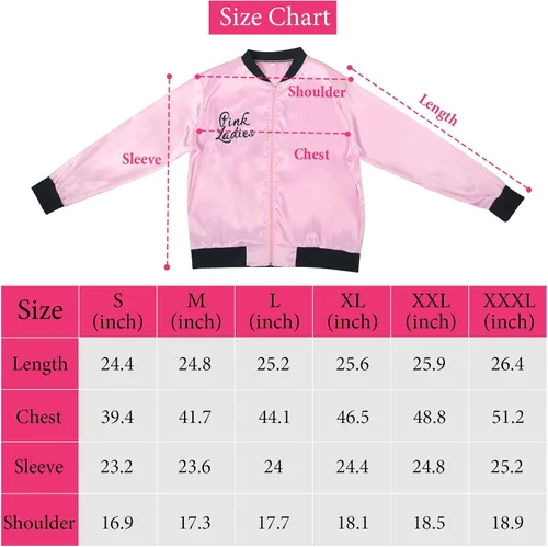 Vista 5 de FAYBOX Pink Ladies Jacket Grease 50s Costume for Women Girls,Halloween Costumes 1950s Party Outfits Accessories for Adults