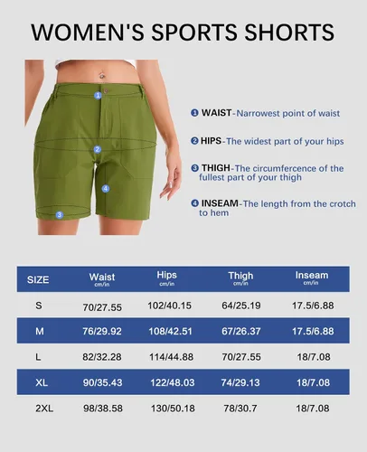 Vista 7 de MEETWEE Women's Hiking Cargo Shorts Quick Dry Travel Athletic Golf Short with Pockets Water Resistant