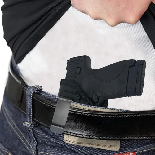 Vista 3 de IWB Gun Holster by Houston Gun Holsters - ECO Leather Concealed Carry Soft Material - Fits Glock 26/27/33, Shield, XDS, Taurus 709, Taurus Pro C