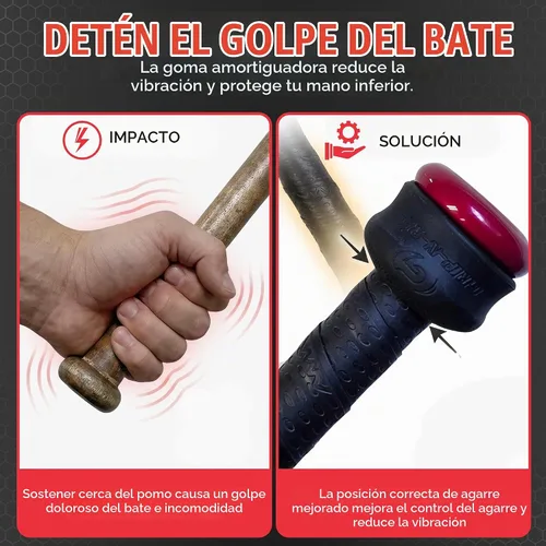 Vista 2 de Anillo de estrangulamiento de Grip-N-Rip para bate de béisbol/sóftbol con empuñadura de botón y apilable para un ajuste personalizado y comodidad