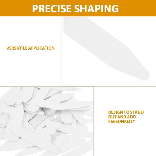 Vista 3 de Shirt Collar Stays PVC for Men and Women 200pcs White