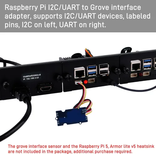 Vista 6 de GeeekPi Soporte de rack de 19 pulgadas para Raspberry Pi 5, con 4 adaptadores PCIe a M.2 NVMe SSD y pantalla OLED, compatible con rack de servidores