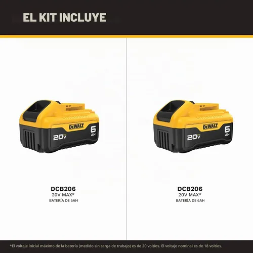 Vista 2 de DeWalt DCB206-2 20V máx 6.0Ah batería de ion de litio, 2