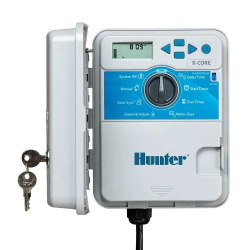 Vista 2 de Hunter Sprinkler XC800 X-Core - Temporizador para exteriores de 8 estaciones y válvula PGV de 1 pulgada